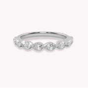 IGI Certified Lab Grown Diamond Half Eternity Pear Ring