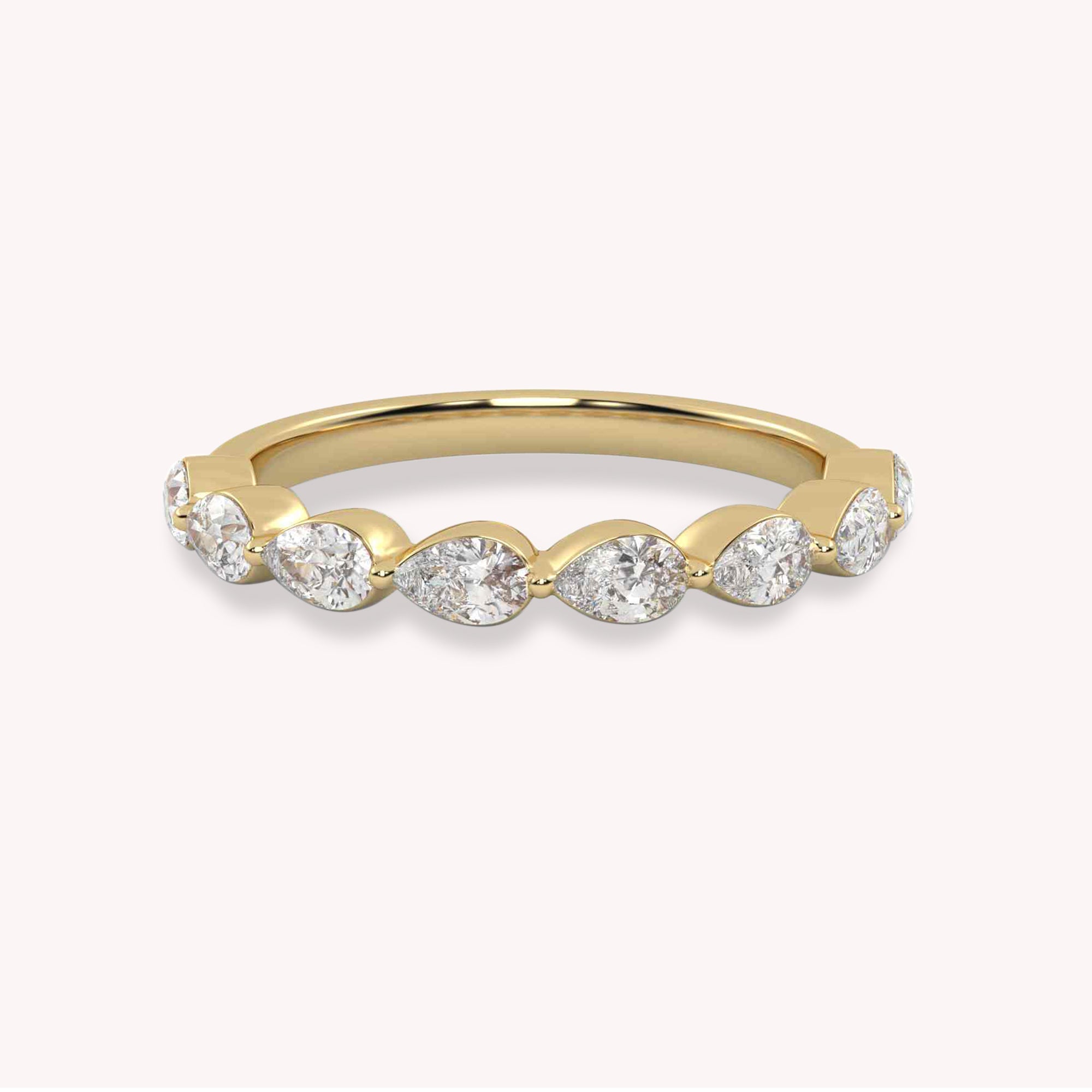 IGI Certified Lab Grown Diamond Half Eternity Pear Ring