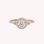 IGI Certified Halo Solitaire Engagement Ring