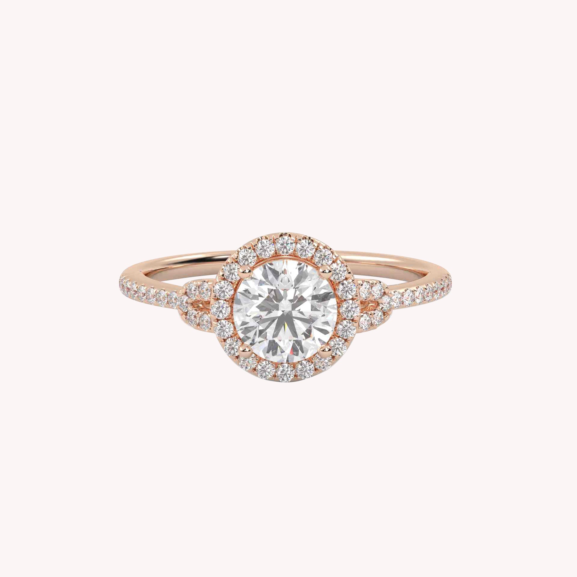 IGI Certified Halo Solitaire Engagement Ring