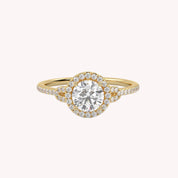 IGI Certified Halo Solitaire Engagement Ring