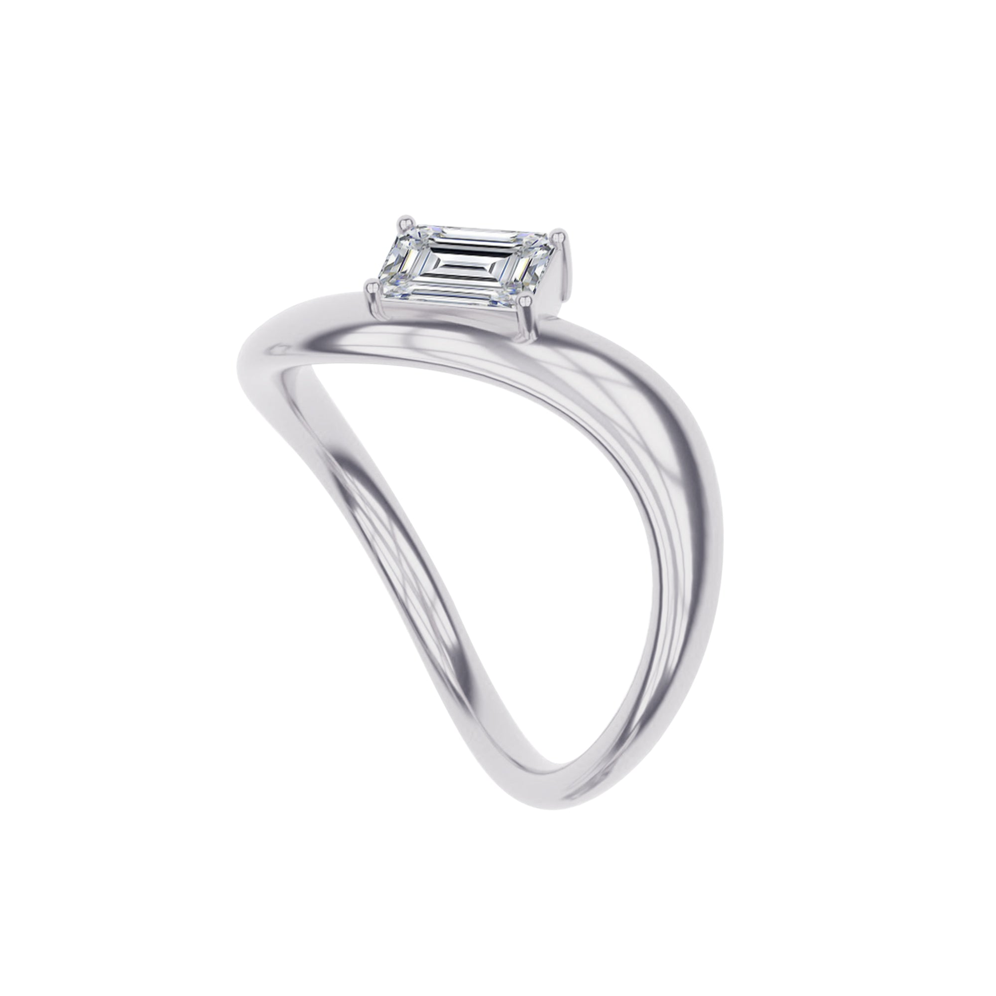 Solitaire Ring for Women in Lab Created Moissanite