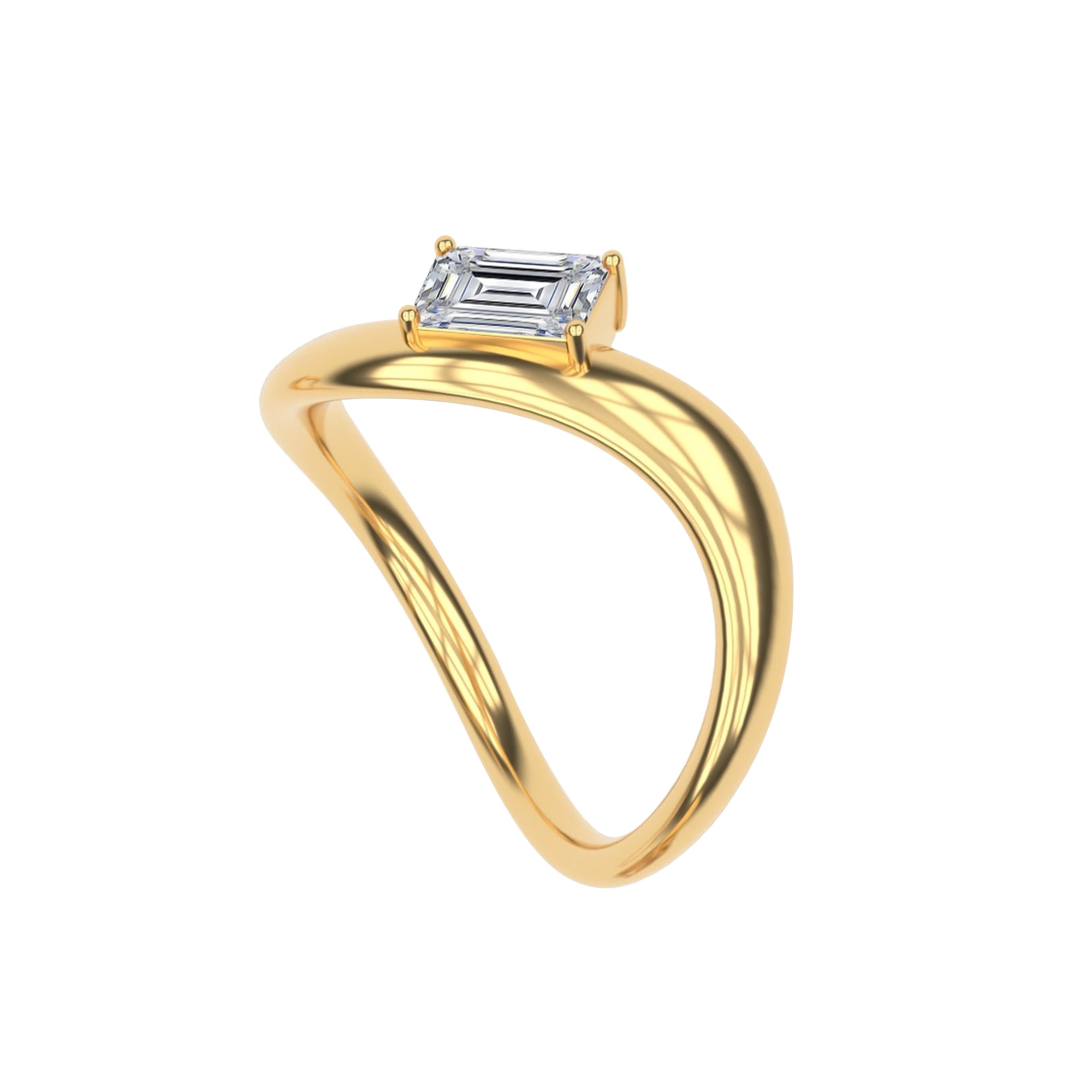 Solitaire Ring for Women in Lab Created Moissanite