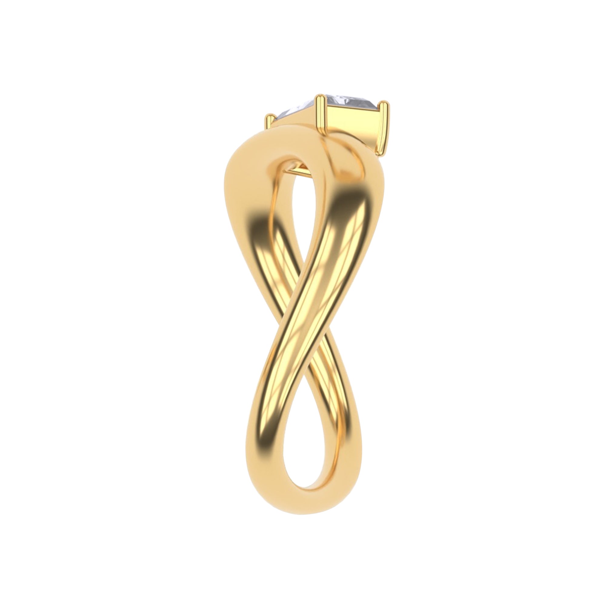 Solitaire Ring for Women in White Cubic Zirconia