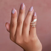 Marquise and Round Shape White Cubic Zirconia Snake Ring