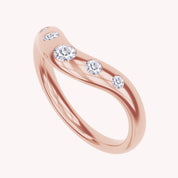 White Cubic Zirconia Curved Wedding Band Ring