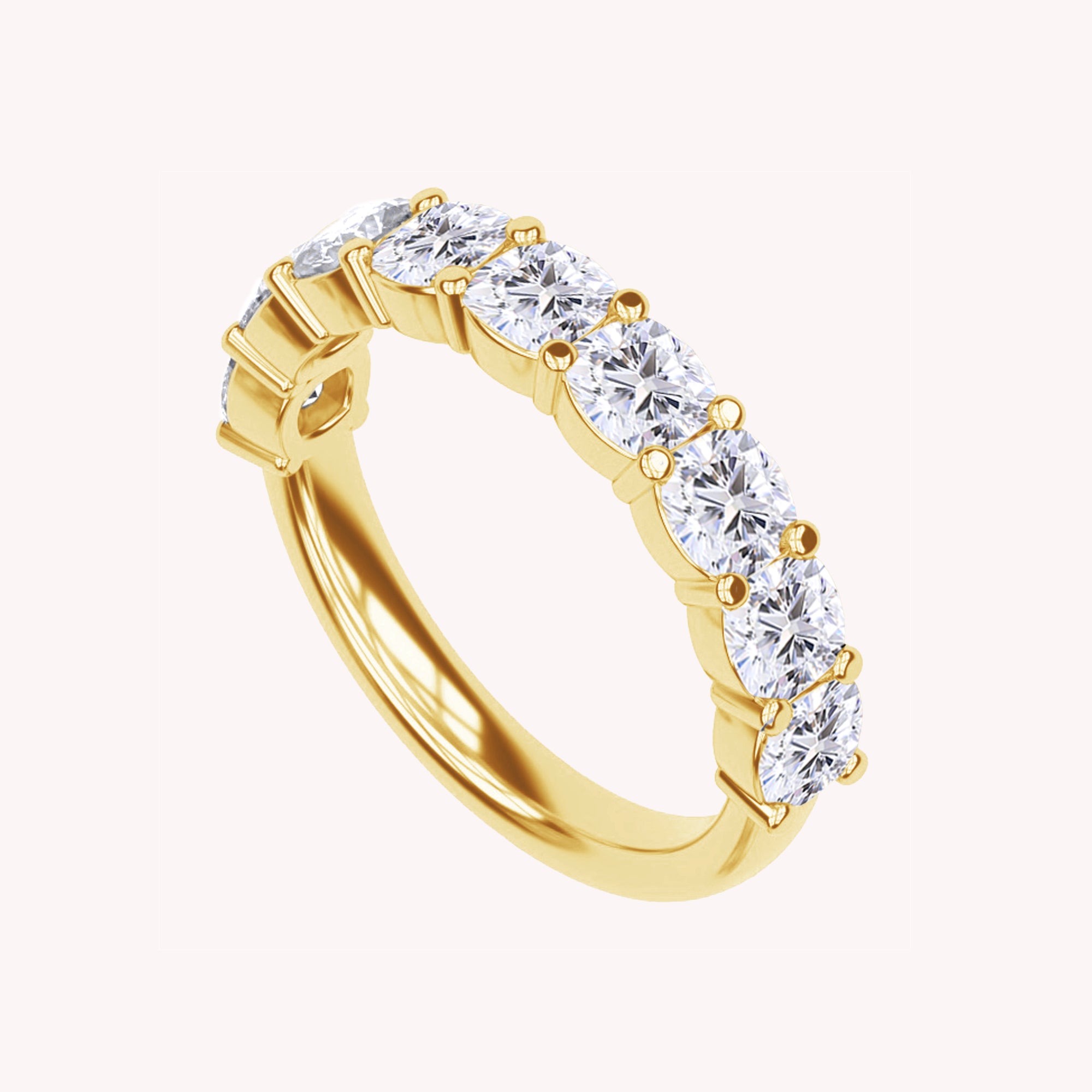 White Cubic Zirconia Half Eternity Band Ring