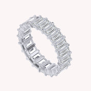 Lab Created Moissanite Emerald Cut Eternity Band Ring