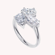 Multi shape White Cubic Zirconia Three stone ring