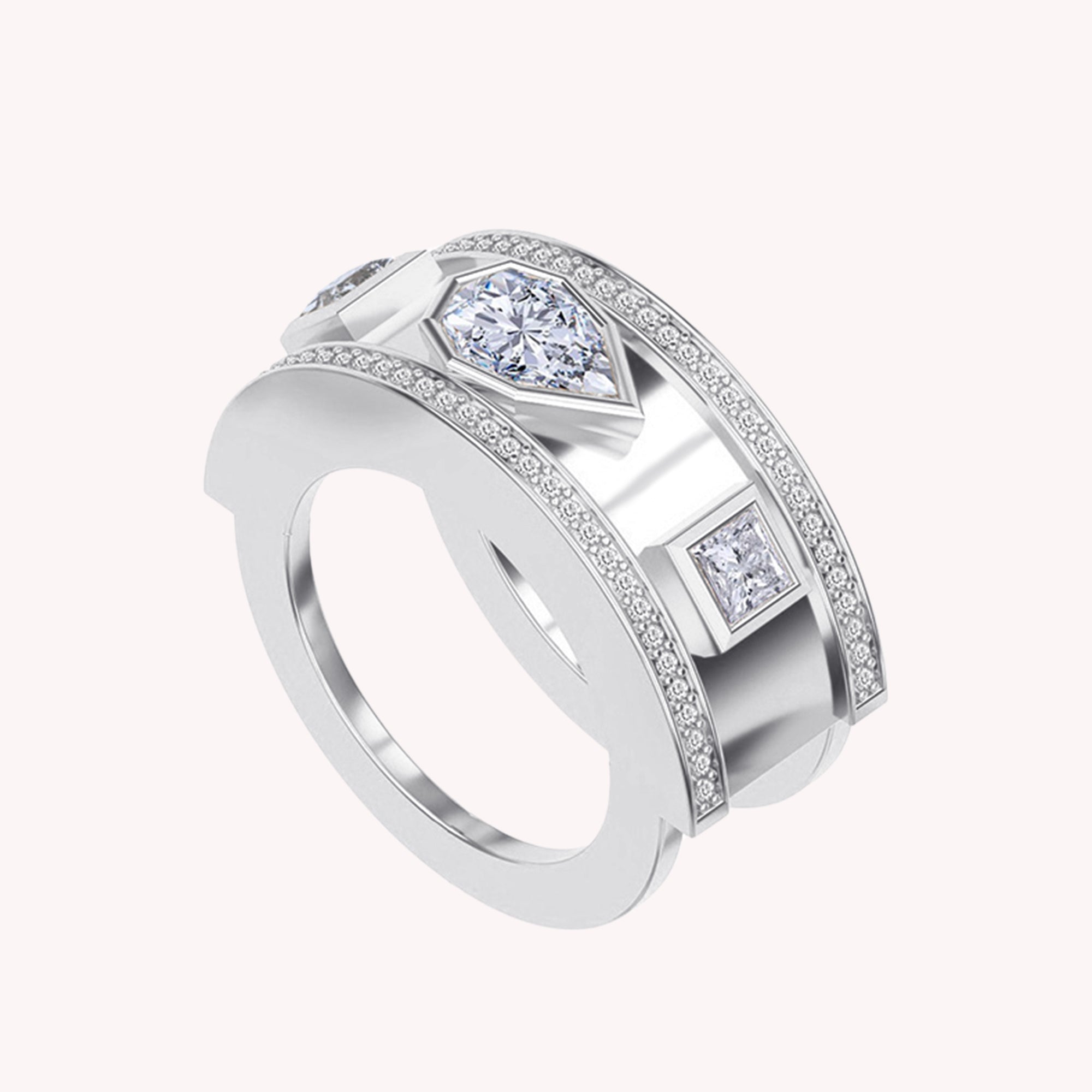 Luxury Lab-Grown Diamond Statement Jacket Ring