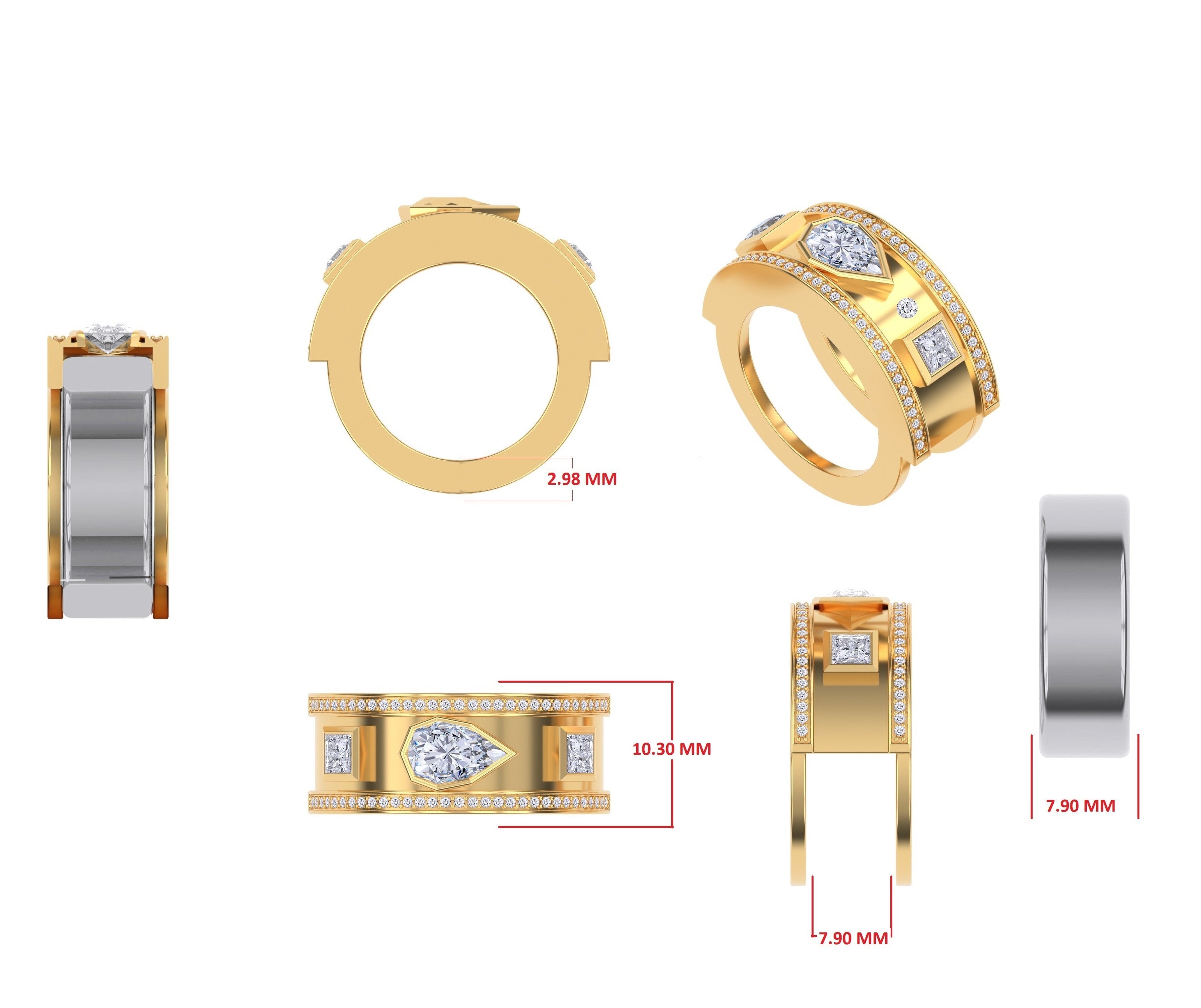 Luxury Lab-Grown Diamond Statement Jacket Ring