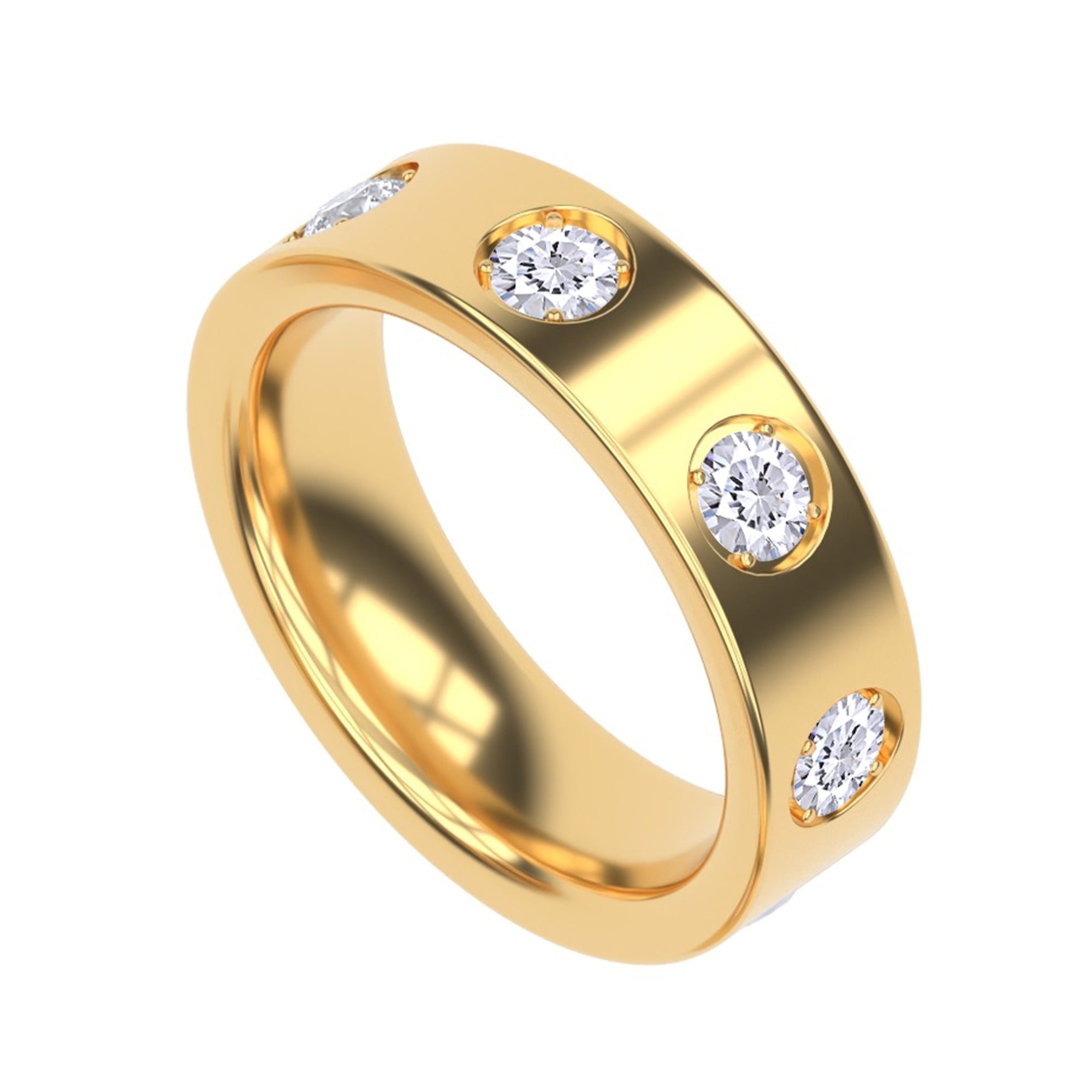 Wedding Band Ring for Women 1.20 Carat Lab Created Moissanite 5.50MM Band Width