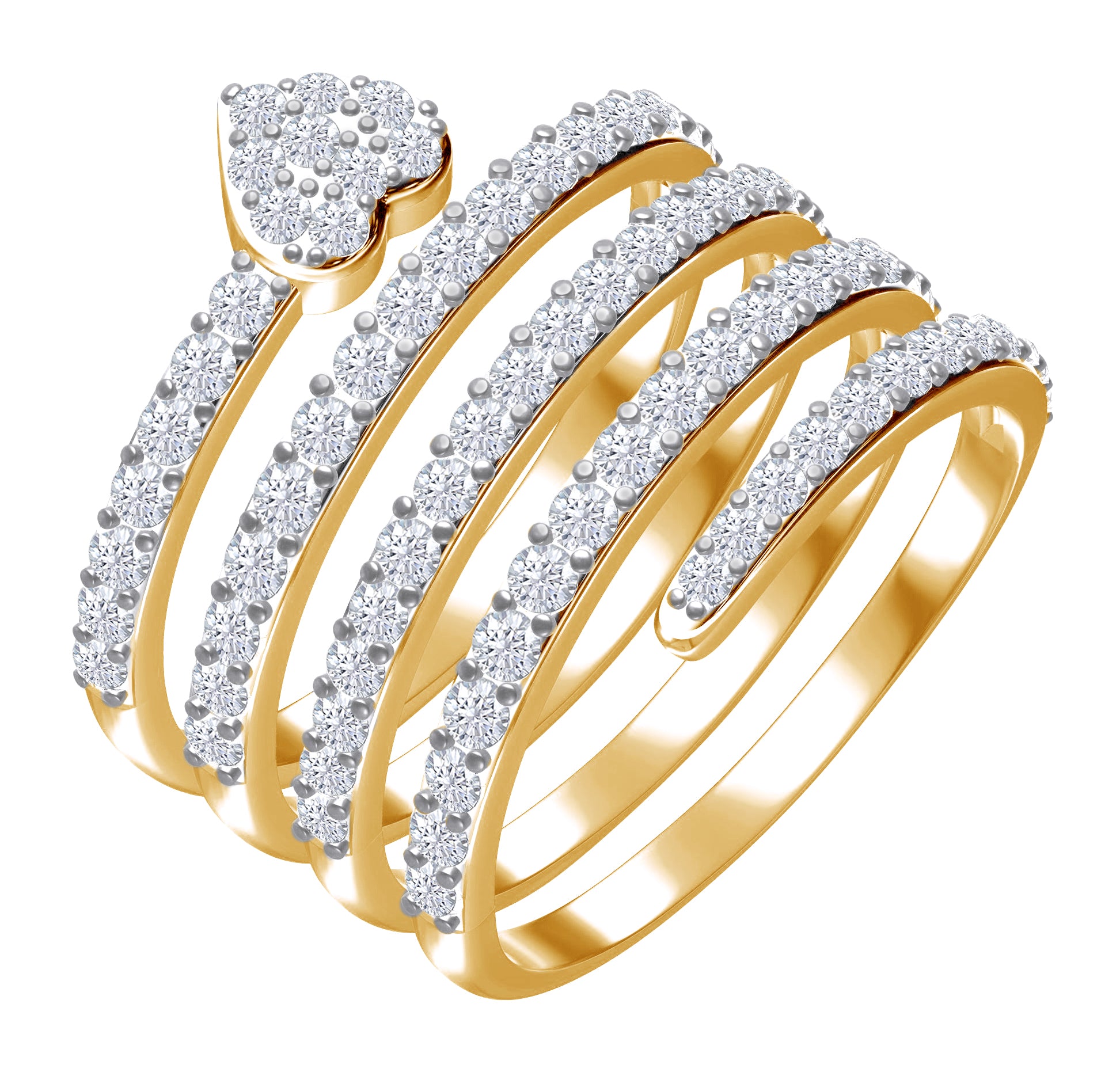 Lab Created Moissanite Open Spiral Stackable Promise Ring