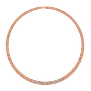 Baguette Shape Lab Created Moissanite Diamond 5.5MM Width Tennis Chain Necklace In 10K Solid Gold & 925 Sterling Silver Jewelry