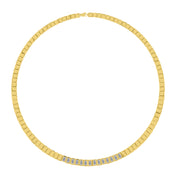 Baguette Shape Lab Created Moissanite Diamond 5.5MM Width Tennis Chain Necklace In 10K Solid Gold & 925 Sterling Silver Jewelry