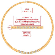 Baguette Shape Lab Created Moissanite Diamond 5.5MM Width Tennis Chain Necklace In 10K Solid Gold & 925 Sterling Silver Jewelry