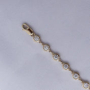 Bezel Set Link Chain Lab Created Moissanite with 3.80MM Width