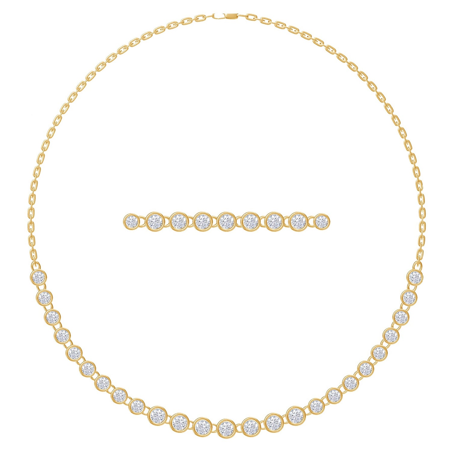 7.40 Cttw Lab Created Moissanite Bezel Set Link Chain Necklace