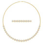 7.40 Cttw Lab Created Moissanite Bezel Set Link Chain Necklace