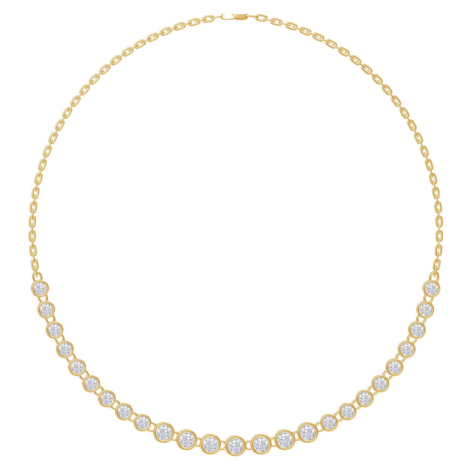 7.40 Cttw Lab Created Moissanite Bezel Set Link Chain Necklace