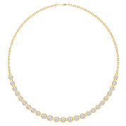 7.40 Cttw Lab Created Moissanite Bezel Set Link Chain Necklace