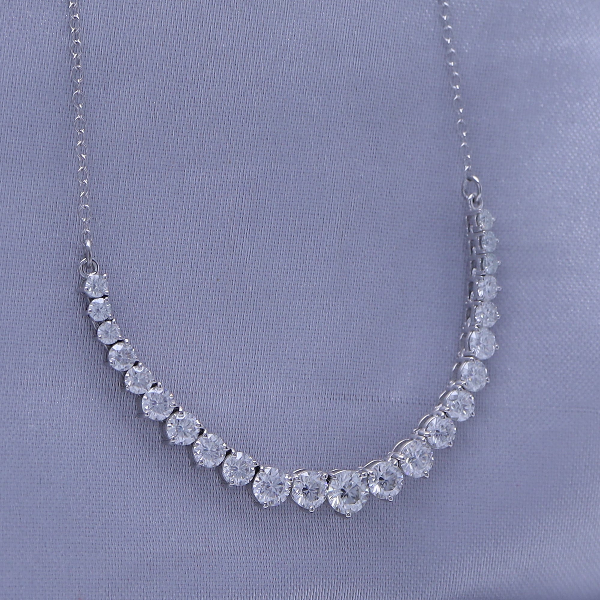 Bib Chain Necklace Lab Created Moissanite