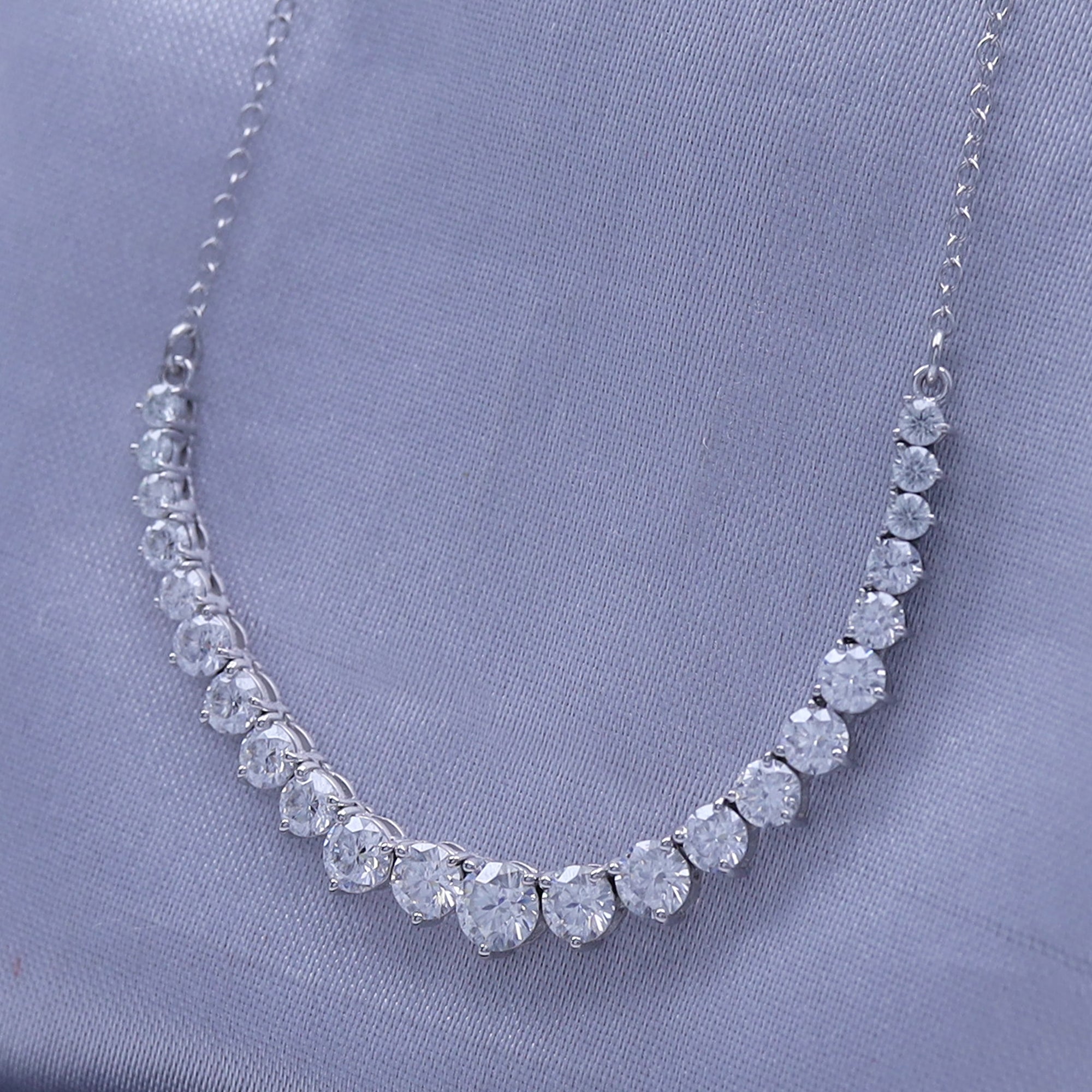 Bib Chain Necklace Lab Created Moissanite