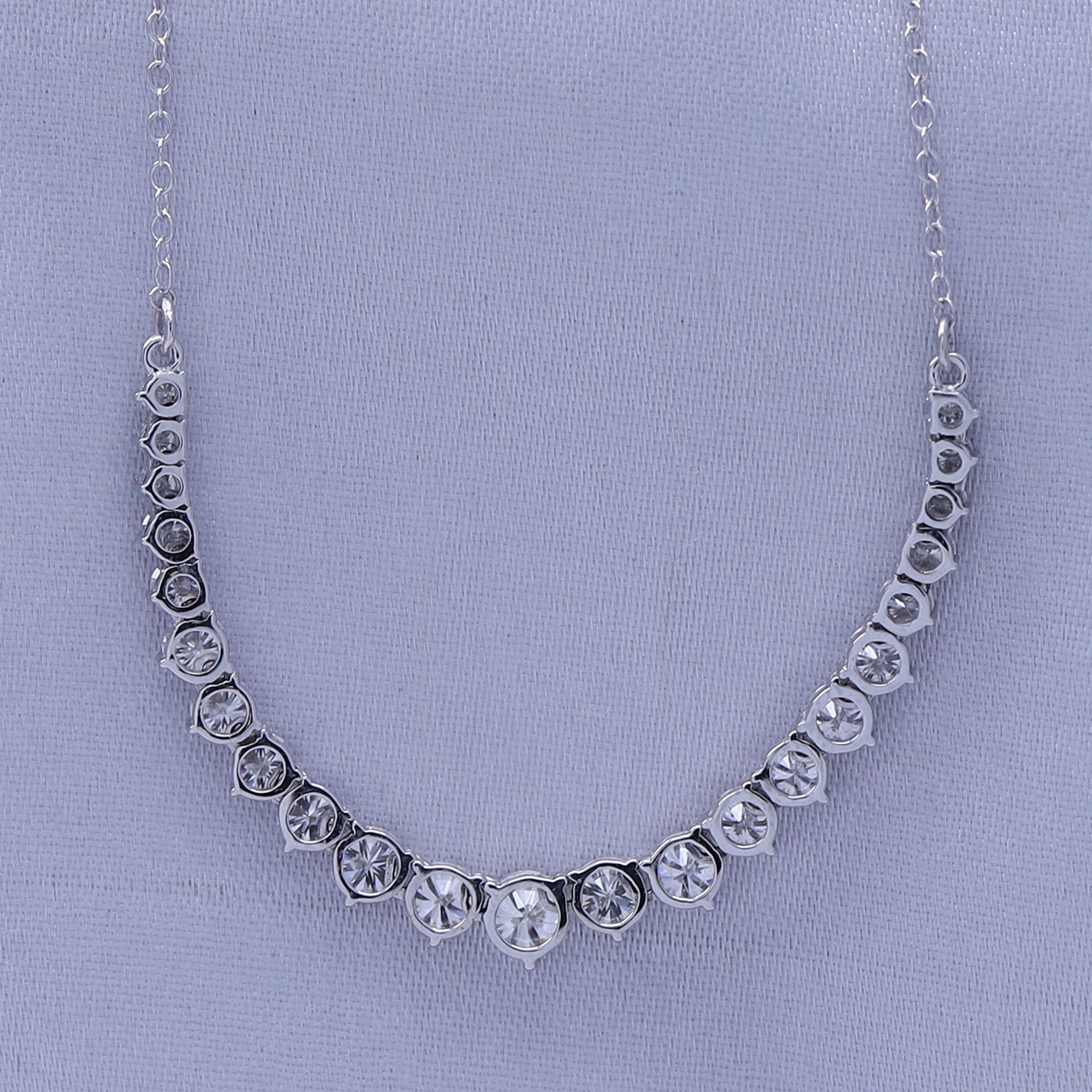 Bib Chain Necklace Lab Created Moissanite