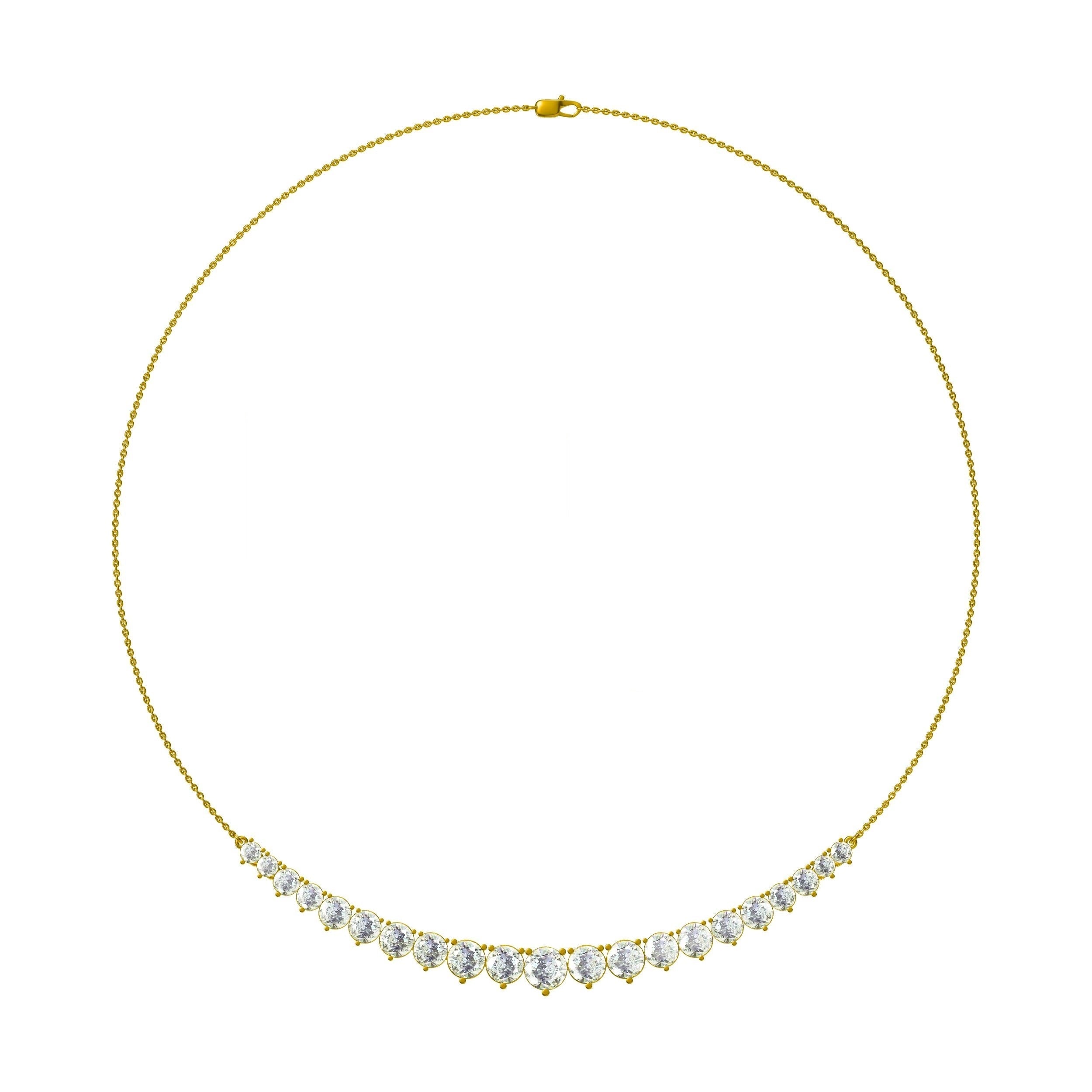 Bib Chain Necklace Lab Created Moissanite