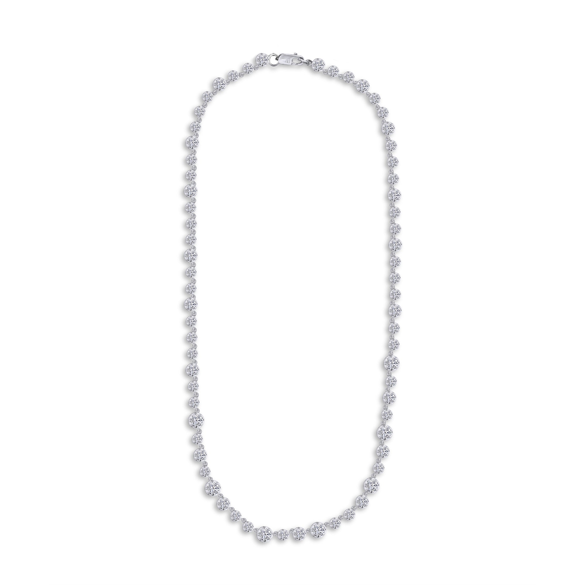 Tennis Choker Chain Necklaces White Sparkling Cubic Zirconia