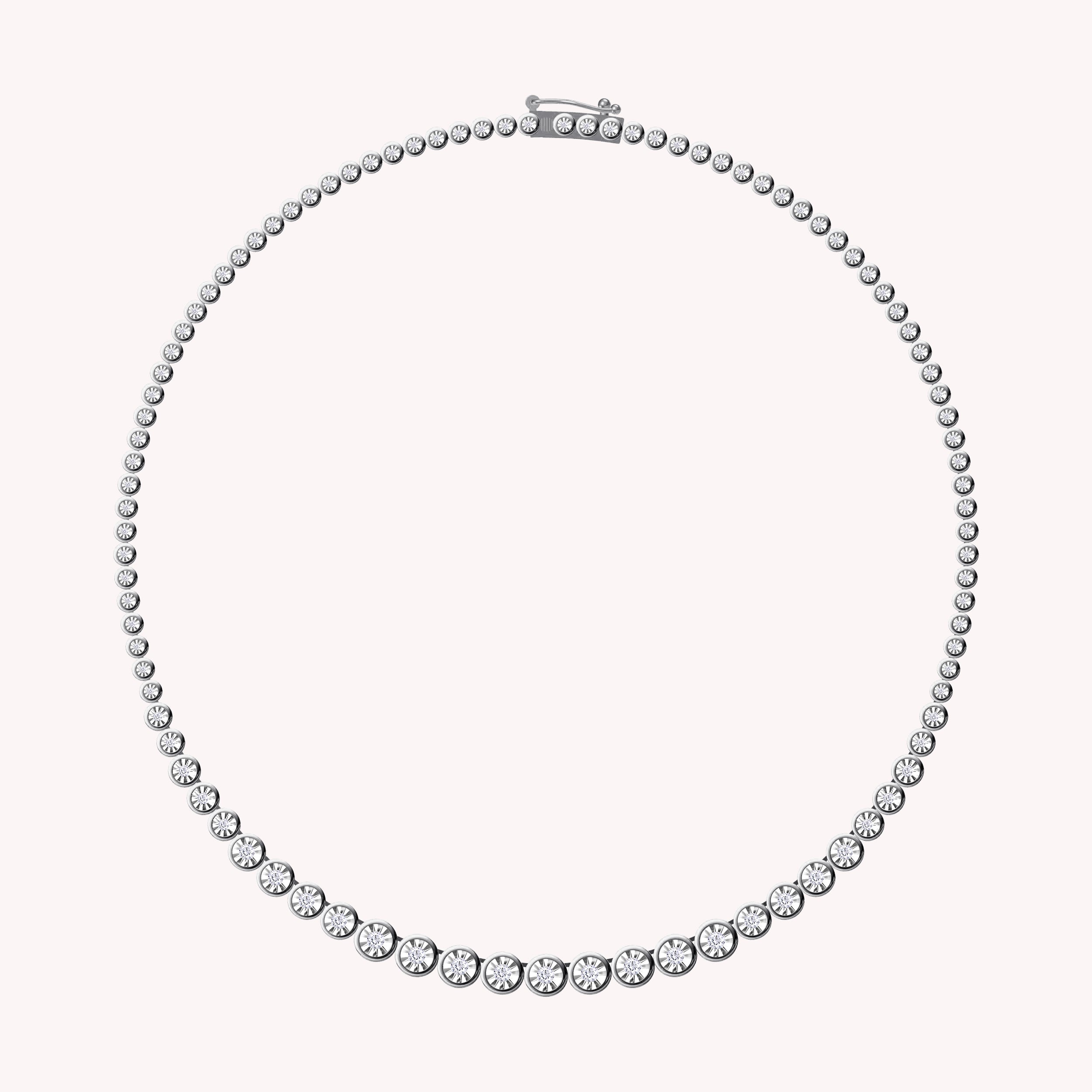 Lab Created Moissanite Diamond Tennis Miracle Set Necklace