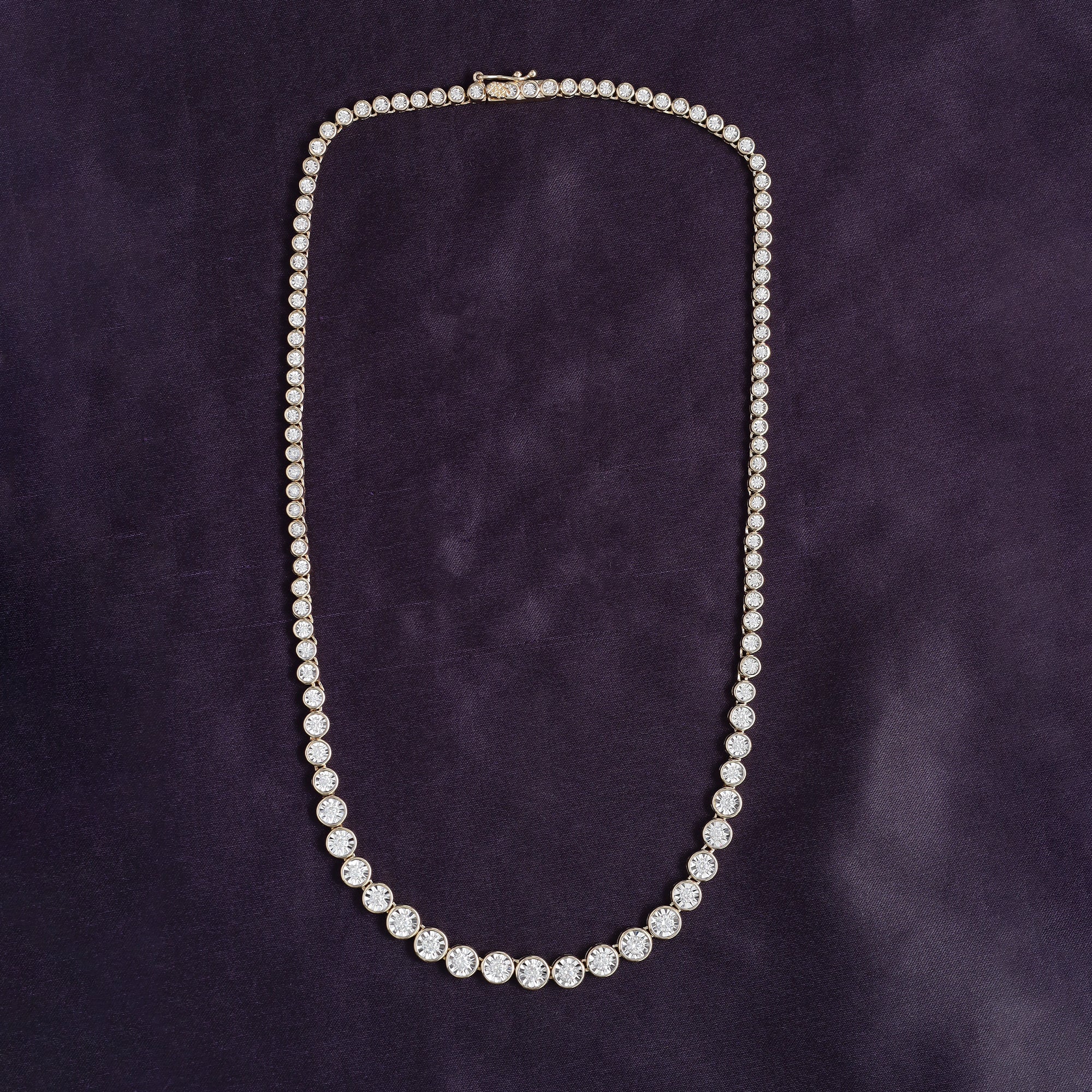 Lab Created Moissanite Tennis Miracle Set Necklace