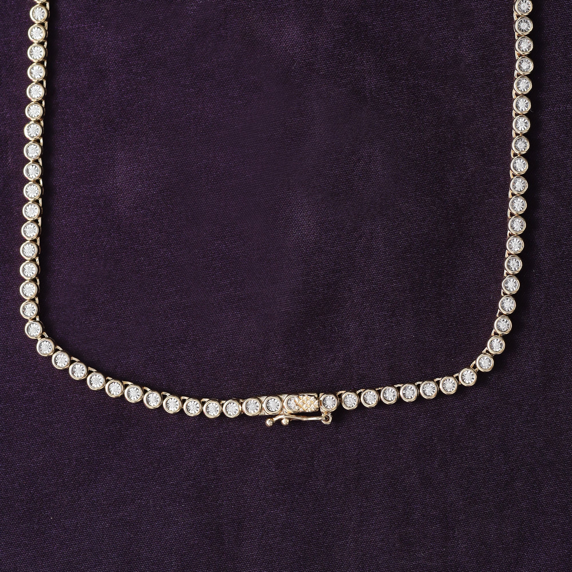 Lab Created Moissanite Tennis Miracle Set Necklace