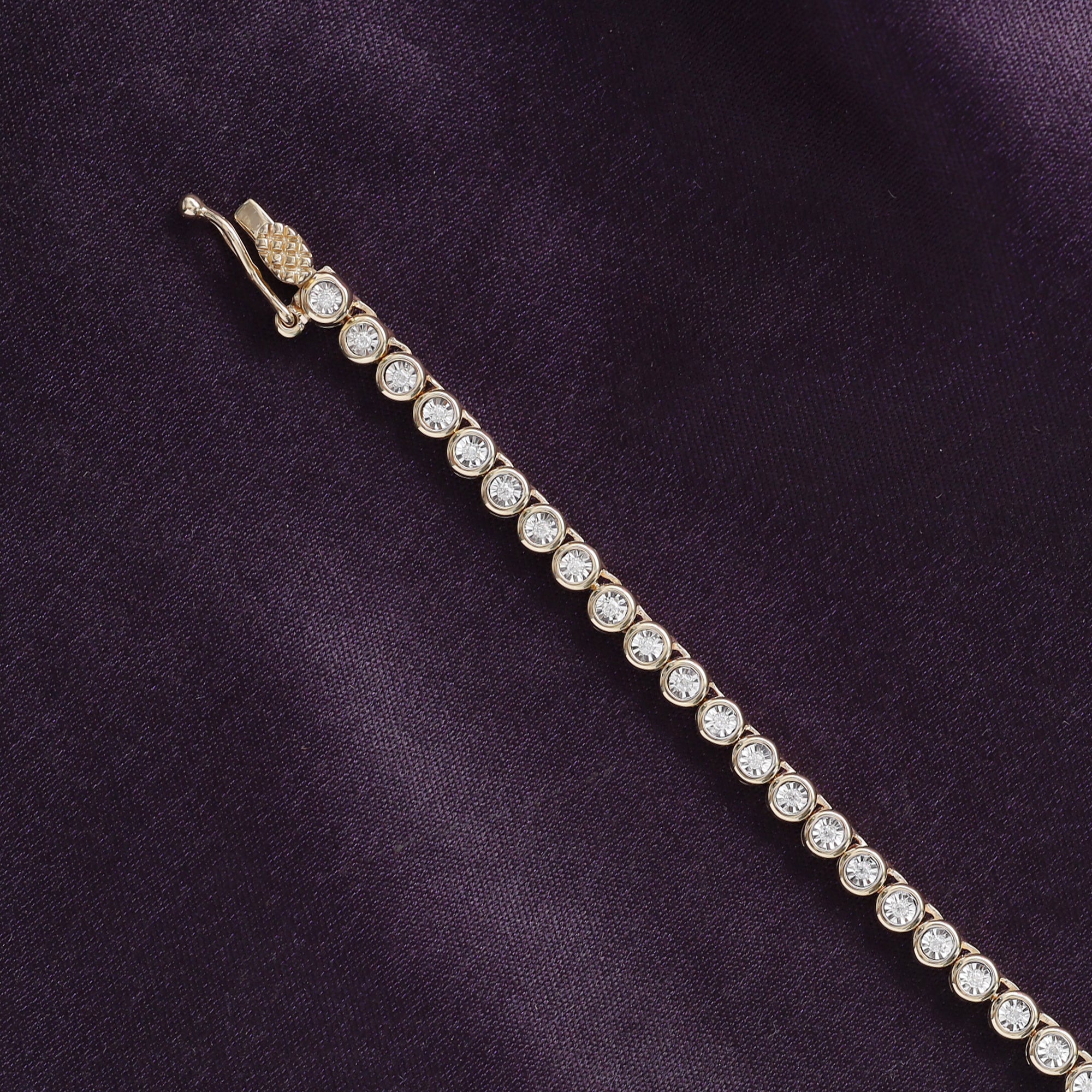 Lab Created Moissanite Tennis Miracle Set Necklace