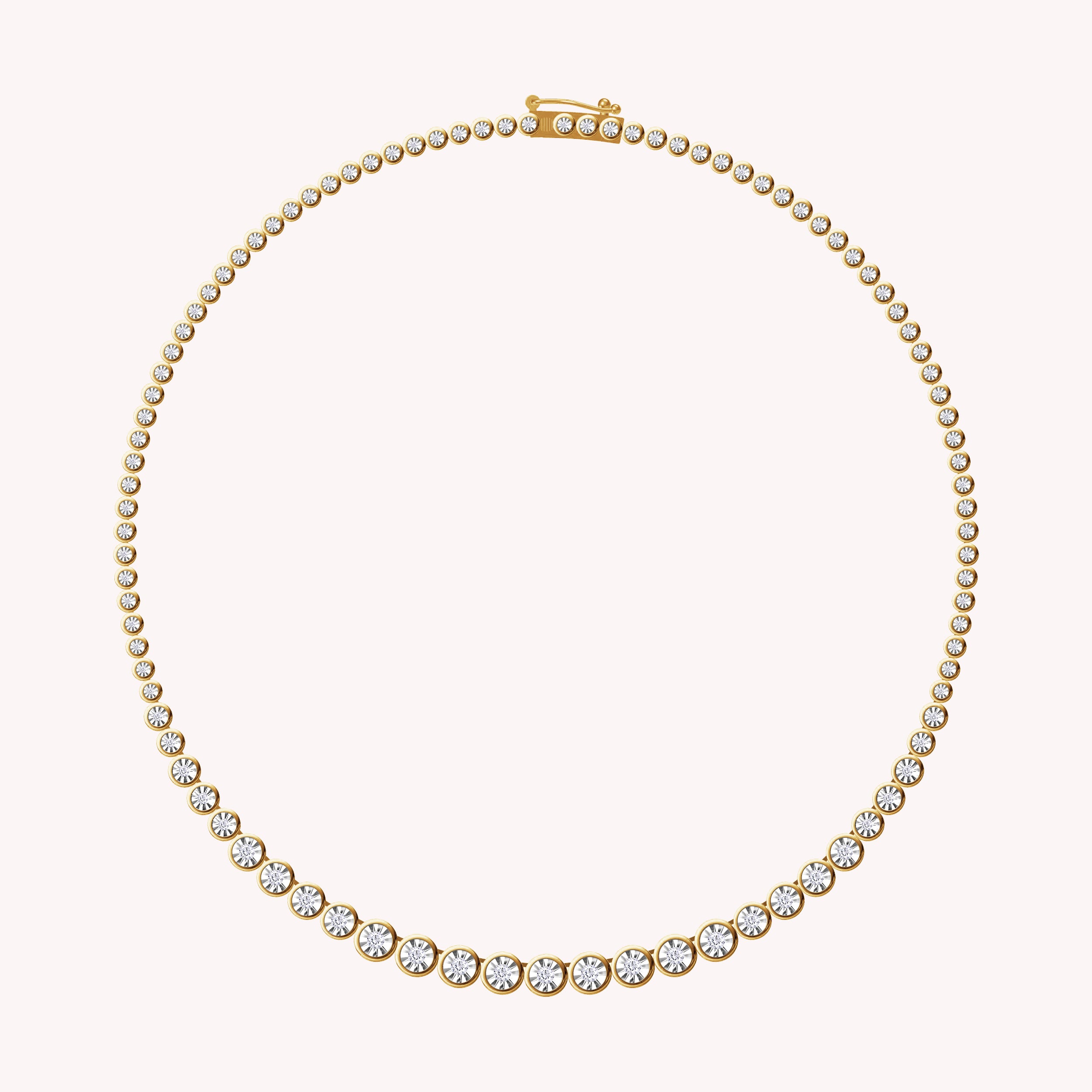 Lab Created Moissanite Diamond Tennis Miracle Set Necklace