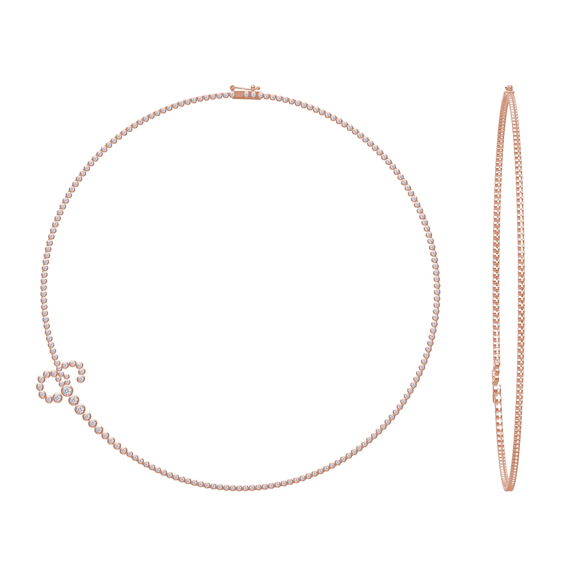 Tennis Necklaces Bezel Set In Lab Created Moissanite