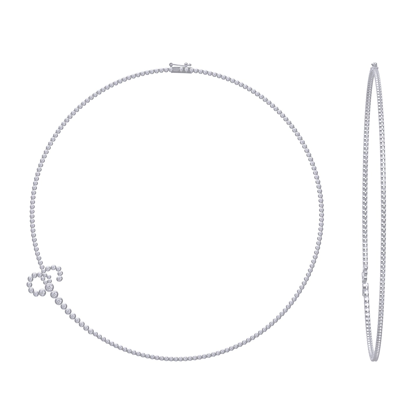 Tennis Necklaces Bezel Set In 3 Cttw Lab Created Moissanite For Women