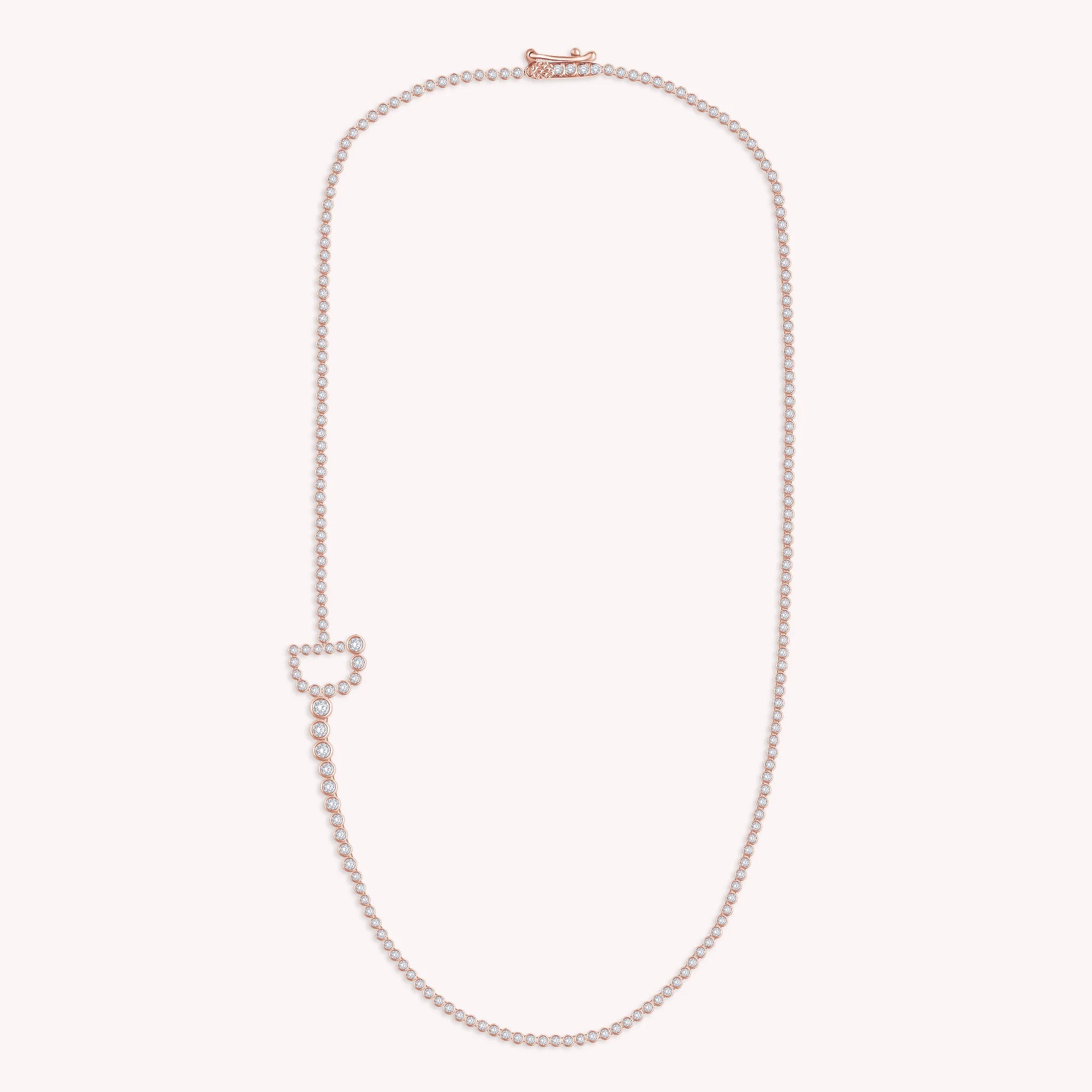 Tennis Bezel Set Initial Letter Lab Grown Diamond Necklace