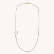 Tennis Bezel Set Initial Letter White Cubic Zirconia Necklace