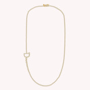 Tennis Bezel Set Initial Letter Lab Grown Diamond Necklace