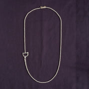 Tennis Bezel Set Initial Letter Lab Grown Diamond Necklace