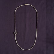 Tennis Bezel Set Initial Letter White Cubic Zirconia Necklace