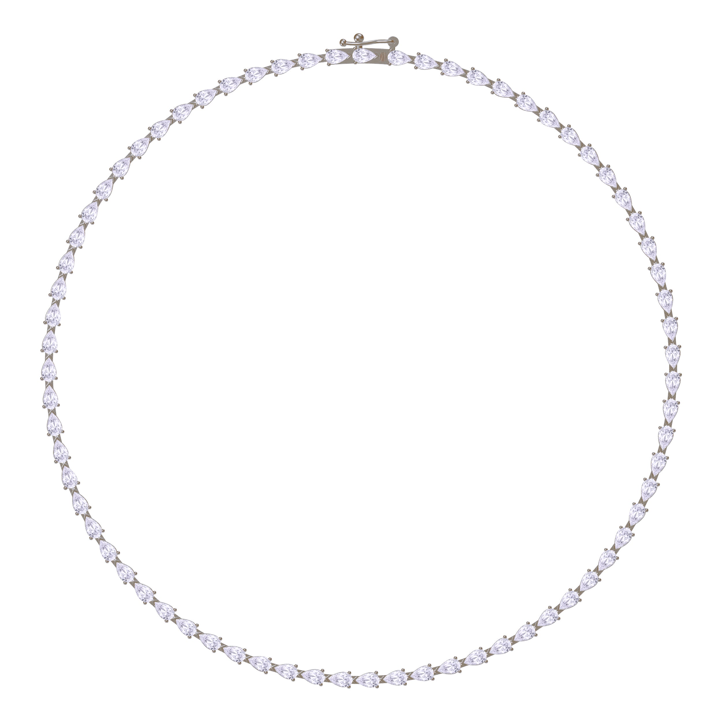 5X3MM Pear Shape Lab Created Moissanite Tennis Link Chain Necklace