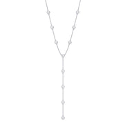 Y Necklace Station Cable Chain In Lab Grown Diamond