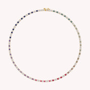 Lab Grown Diamond Rainbow Tennis Necklace