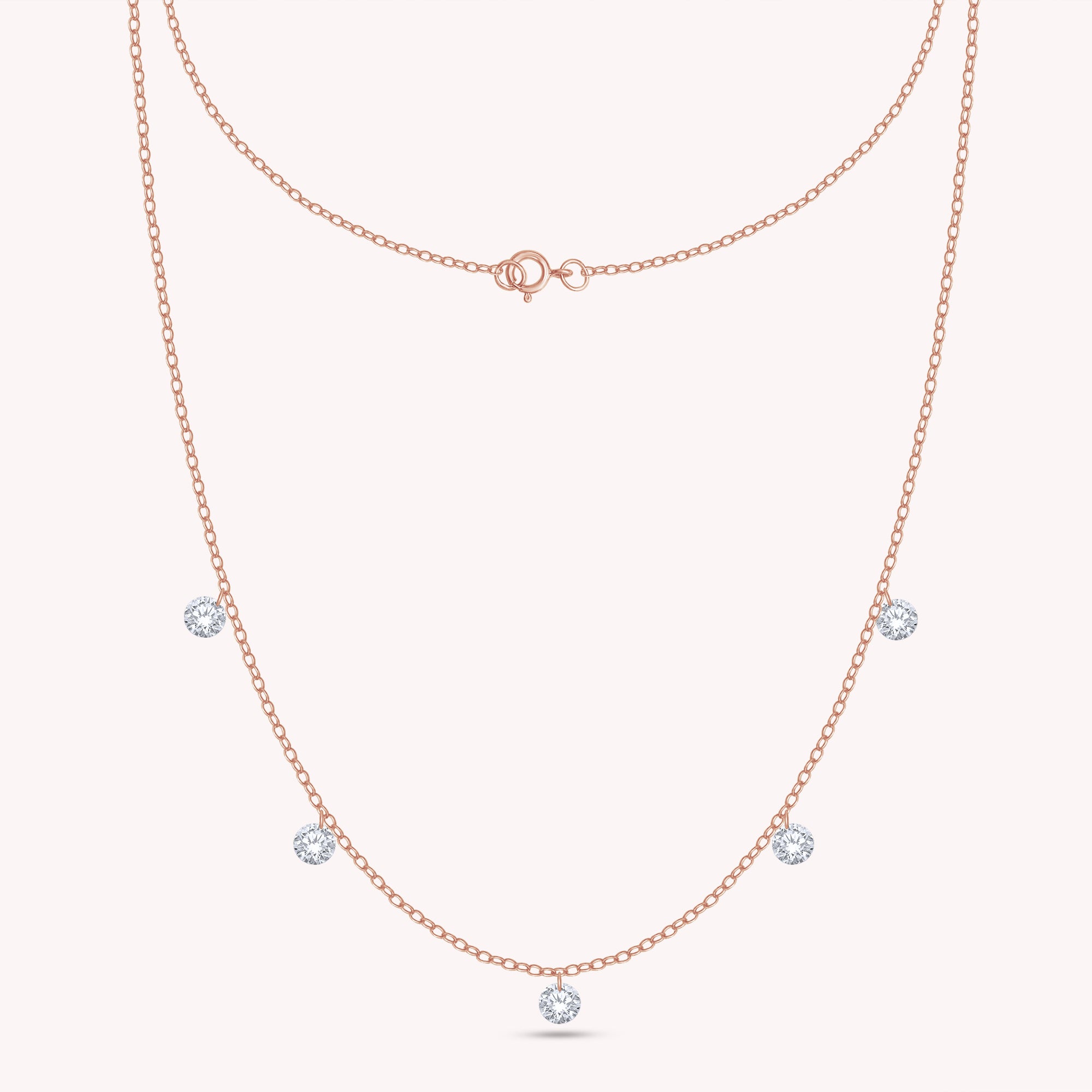 Five Stone Lab Grown Diamond Station Necklace