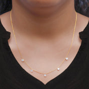 Five Stone Lab Grown Diamond Station Necklace