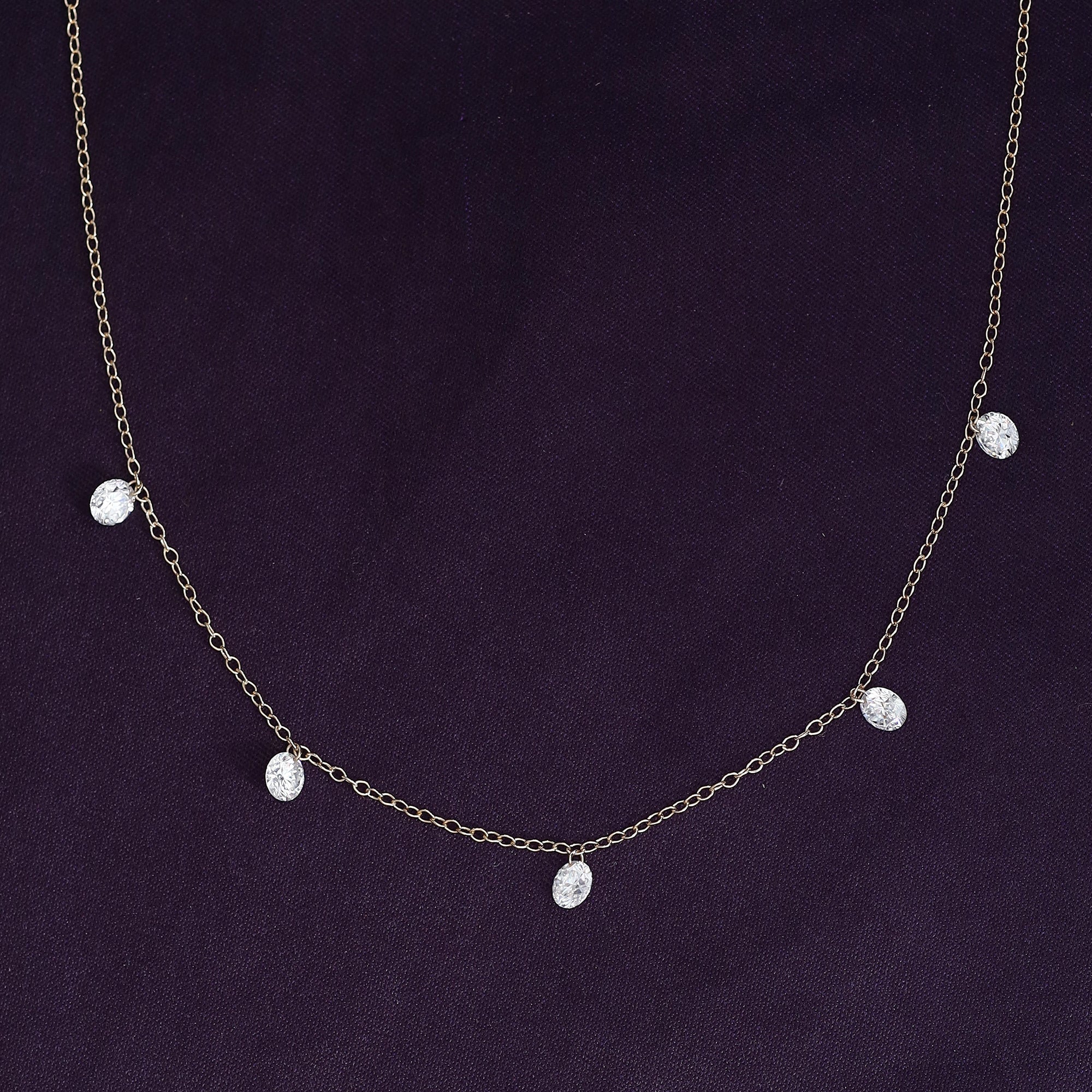 Five Stone Lab Grown Diamond Station Necklace