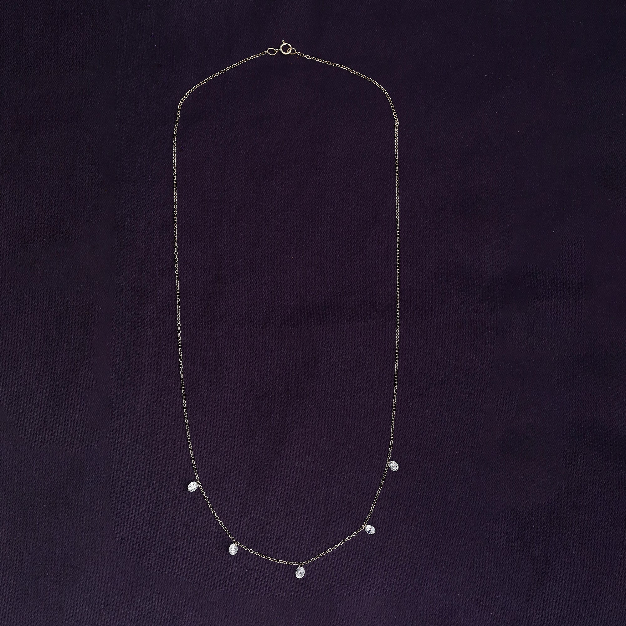 Five Stone Lab Grown Diamond Station Necklace