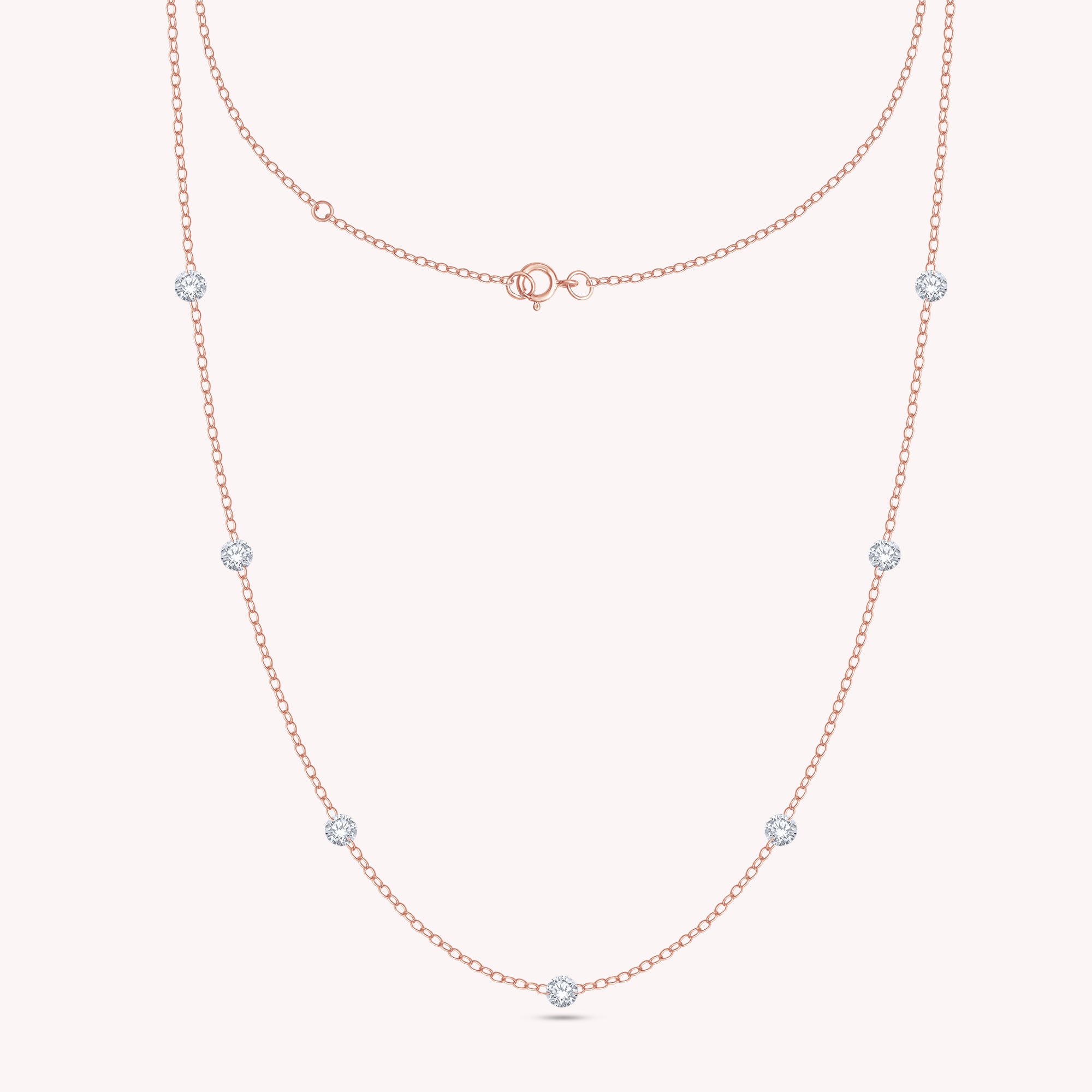 Seven Stone Lab Grown Diamond Station Necklace